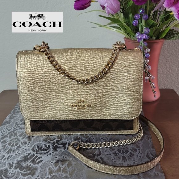 Coach Handbags - COACH Klare Crossbody Rare Metallic Gold Color